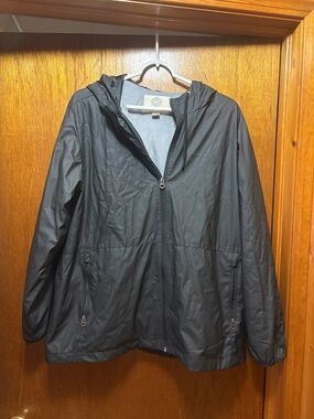 Weatherproof Black Hooded Lightweight Jacket
